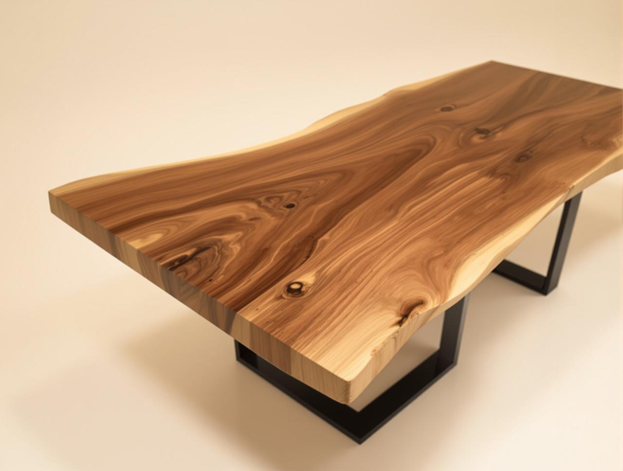 胡桃木整板茶几 · 原木大板